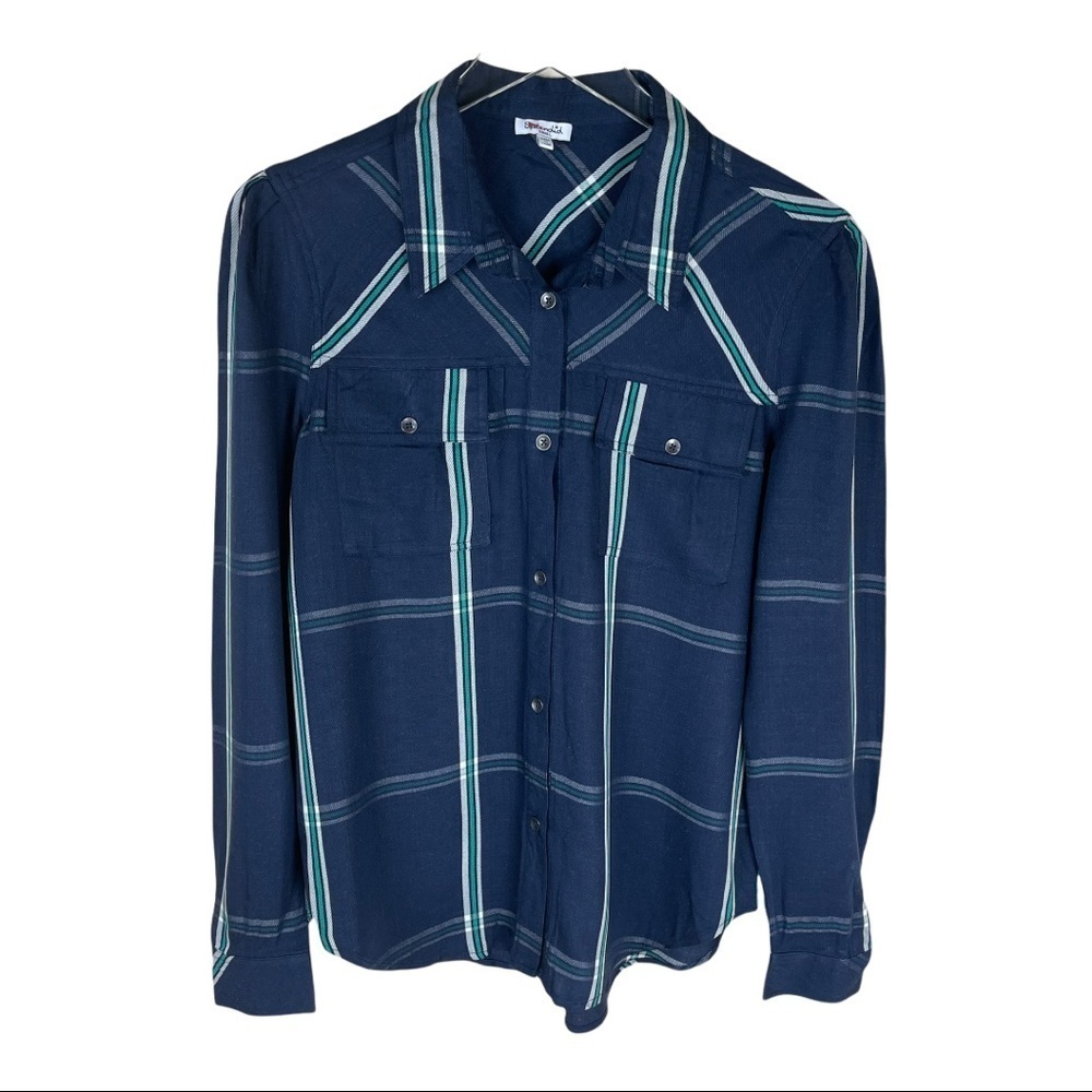 SPLENDID PLAID BUTTON DOWN TOP